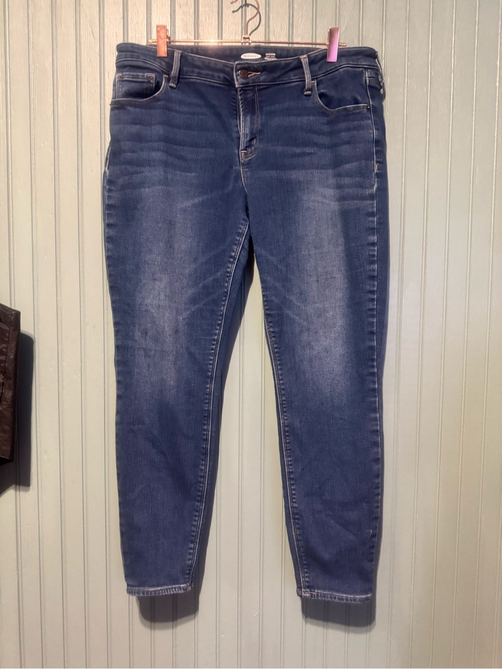 Old Navy Women's Skinny Warming Jeans in Dark Blue Wash